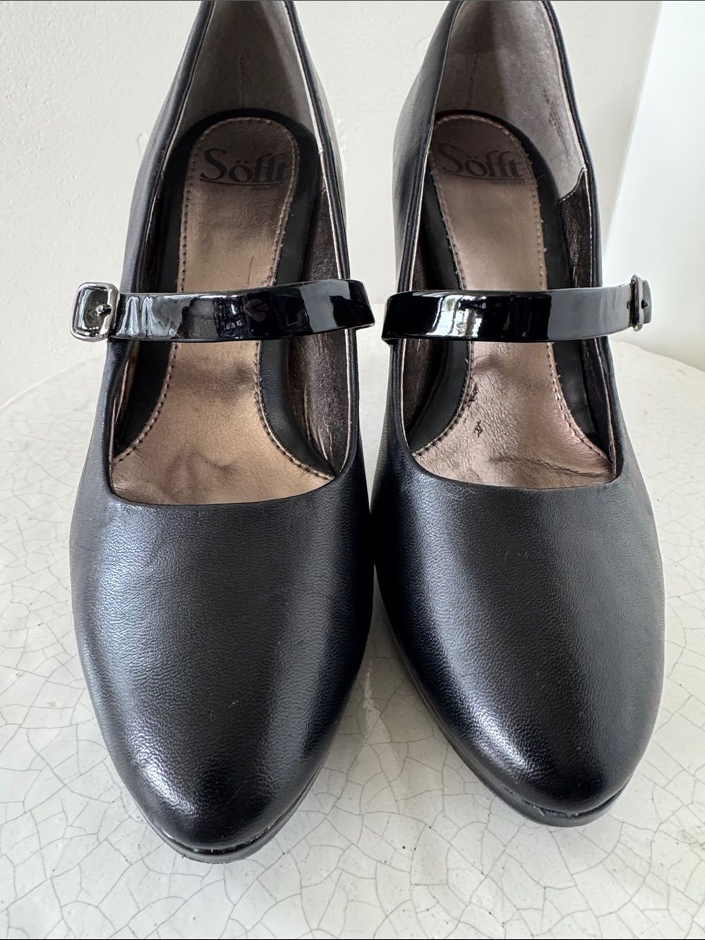 Sofft Women’s Black Leather Mary Jane Heels Pumps Low Platform Size 7.5 EUC - Picture 12 of 12